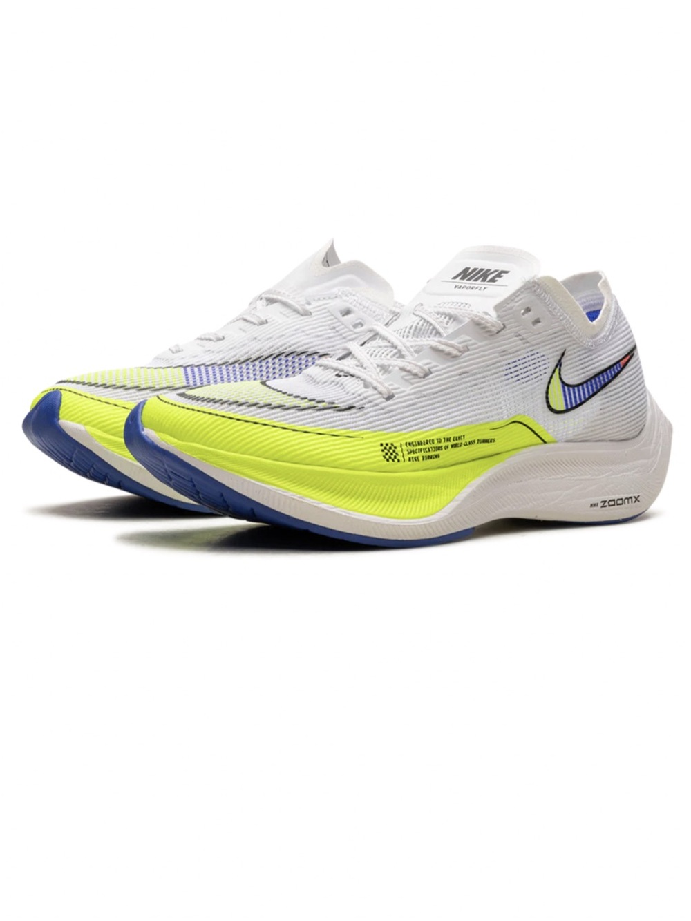 [CU4123-103] Womens Nike ZoomX Vaporfly Next% 2 Sz 7.5M White/Volt/Racer Blue